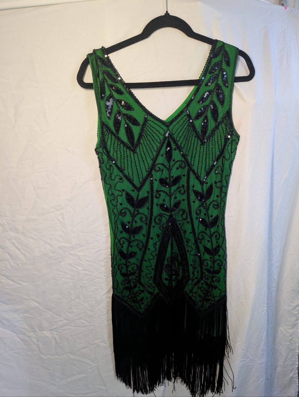 Green And Black Flapper Dress Size Small